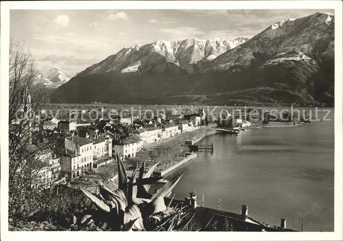 Ascona TI Piazza mit Lago Maggiore
