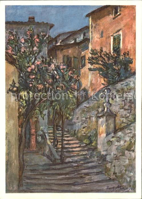 Gandria Lago di Lugano Motivo Villaggio Kuenstlerkarte