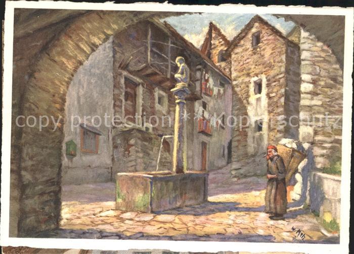 Lugano TI Piazza Dante Kuenstlerkarte