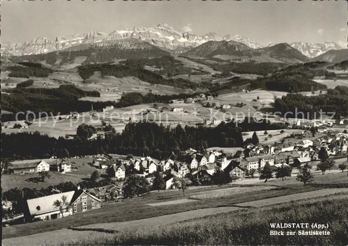 Waldstatt AR Panorama Blick zur Saentiskette Appenzeller Alpen