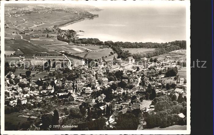 Colombier NE Fliegeraufnahme Neuenburgersee