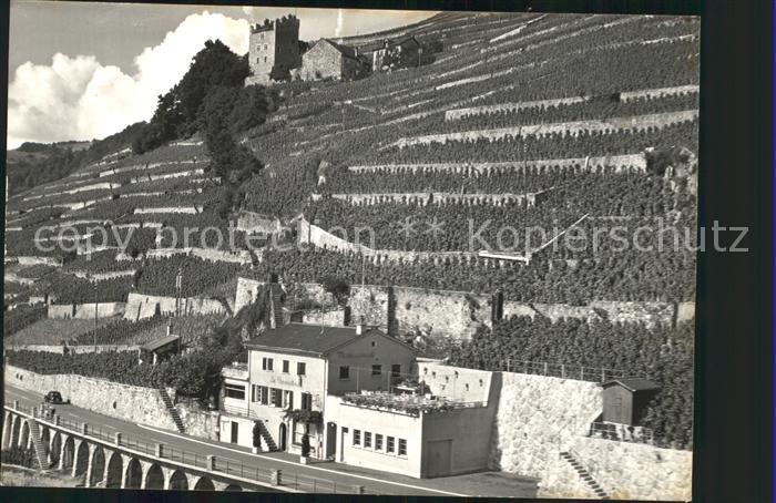 Epesses Cafe Restaurant de la Crochettaz Weinberge
