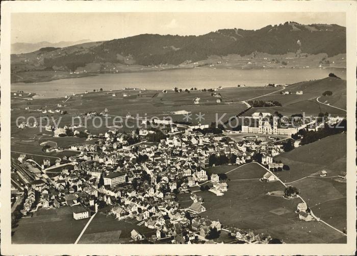 Einsiedeln SZ mit dem neuen Sihlsee Fliegeraufnahme