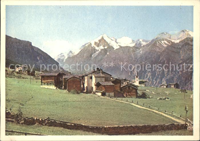 Graechen VS Typische Wallisersiedlung Kuenstlerkarte