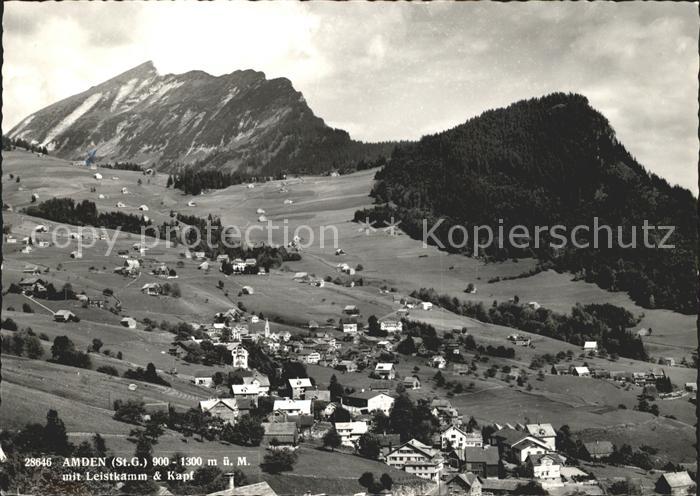 Amden Walensee SG Panorama mit Leistkamm und Kapf