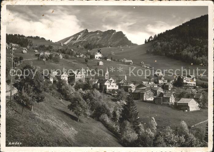Amden Walensee SG Ortsansicht mit Kirche Chrischonaheim Erholungsheim