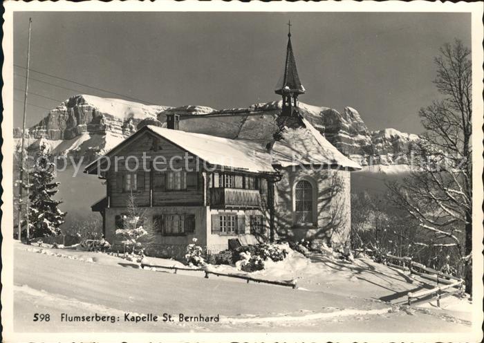 Flums Kapelle St. Bernhard Flumserberg Winterimpressionen