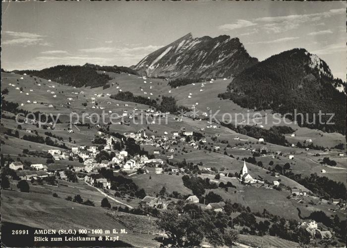 Amden Walensee SG Panorama Blick zum Leistkamm und Kapf