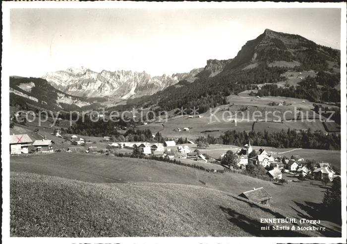 Ennetbuehl Panorama mit Saentis und Stockberg