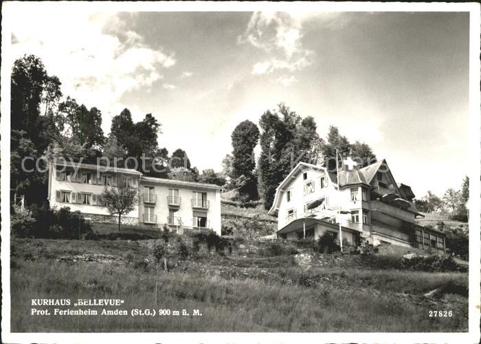 Amden Walensee SG Kurhaus Bellevue Ferienheim Schweizer Flagge