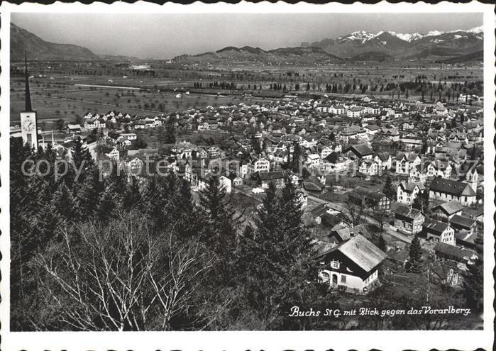 Buchs SG Gesamtansicht Blick gegen Vorarlberge