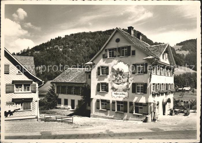 Brunnadern SG Gasthaus Pension zum Anker Fassadenmalerei