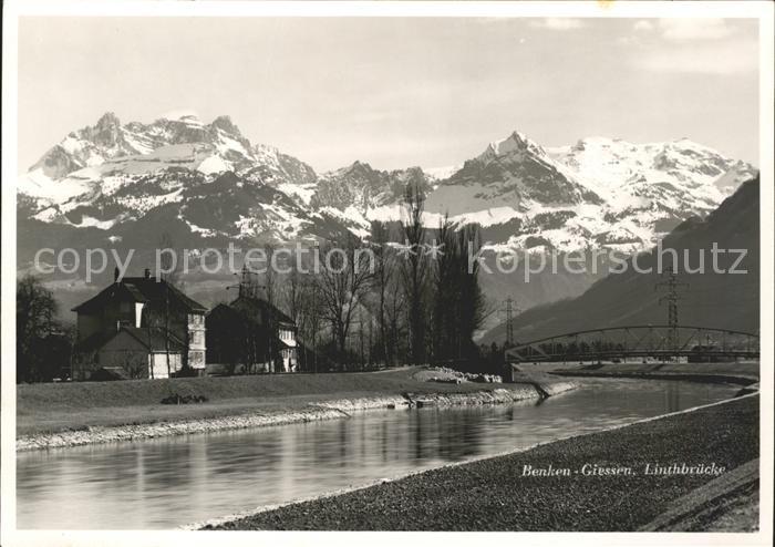 Giessen Benken Linthbruecke Alpenpanorama