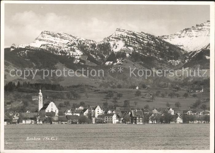 Benken SG Ortsansicht mit Kirche