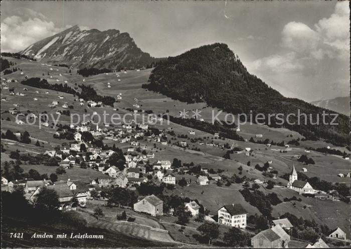 Amden Walensee SG Panorama mit Leistkamm und Kapf