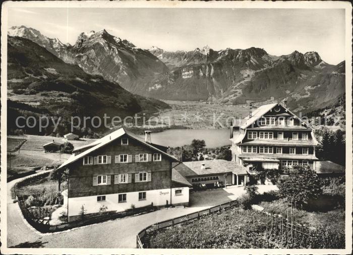 Amden Walensee SG Kurhaus Bergruh mit Walensee und Glarneralpen Alpenpanorama