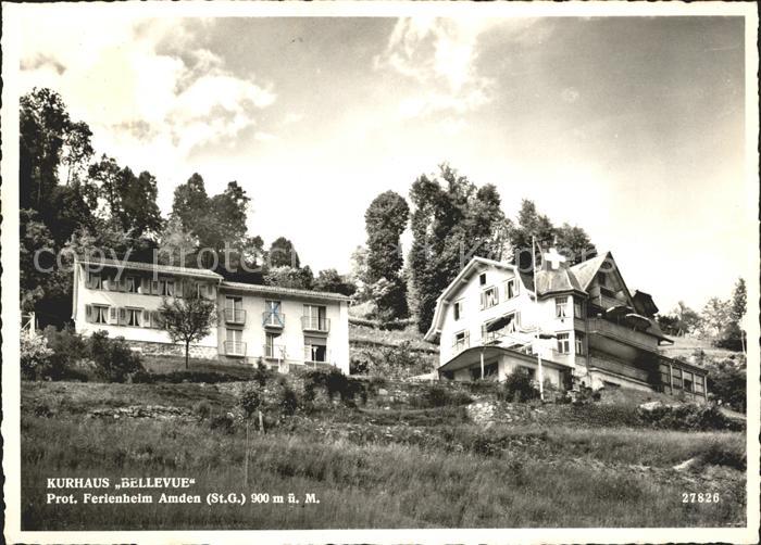 Amden Walensee SG Kurhaus Bellevue Ferienheim Schweizer Flagge