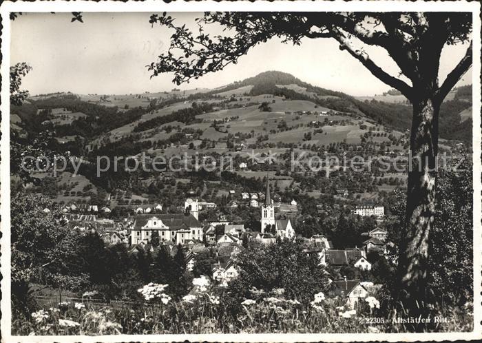 Altstaetten SG Ortsansicht mit Kirche