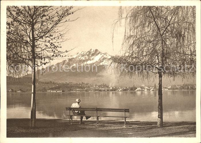 Luzern LU Pilatus vom Spittelerquai aus
