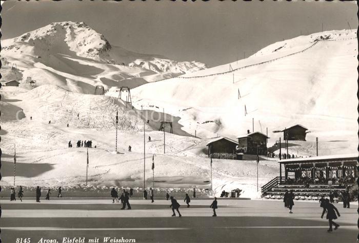 Arosa GR Eisfeld mit Weisshorn