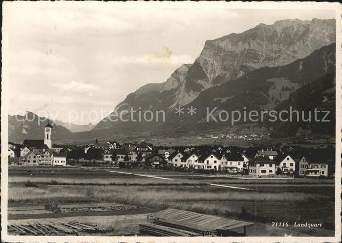 Landquart Panorama Dorf Ansicht