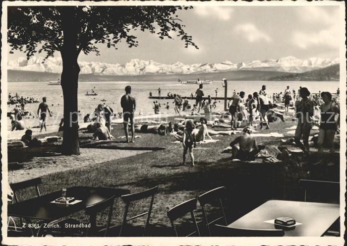 Zuerich Strandbad Zuerichsee Alpenpanorama