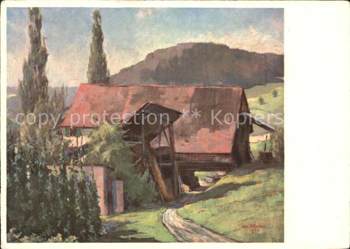 Brunnen SZ Gehoeft Weisser Kuenstlerkarte