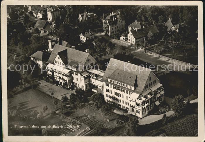 Zuerich Anstalt Balgrist Fliegeraufnahme