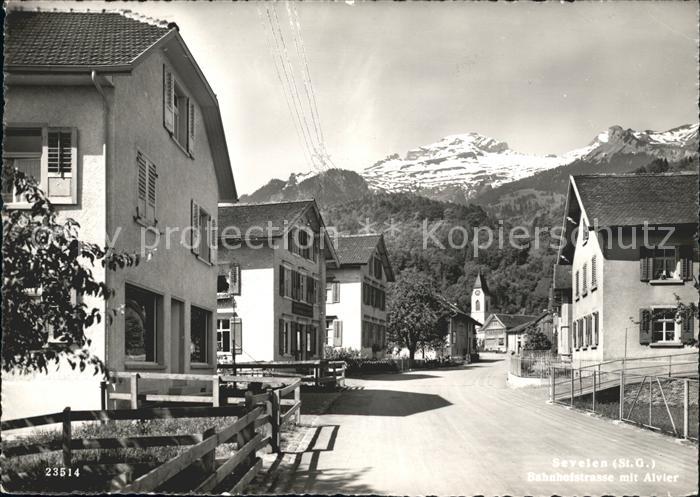 Sevelen Werdenberg Bahnhofstrasse mit Alvier