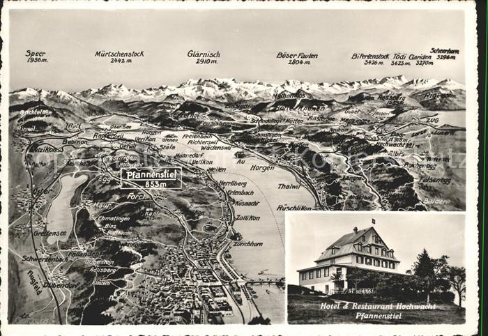 Egg Langwies Hotel Hochwacht Pfannenstiel  Z?richsee Panoramakarte