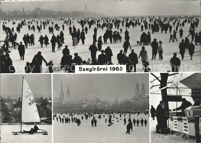 Zuerich Seegfroerni 1963 See zugefroren