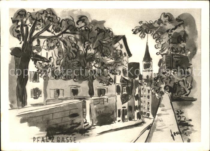 Zuerich Pfalzgasse Kuenstlerkarte