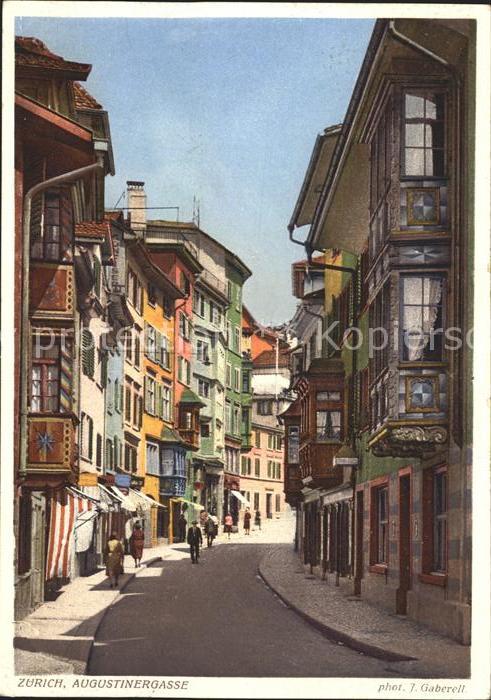Zuerich Augustinerstrasse Kuenstlerkarte Gaberell
