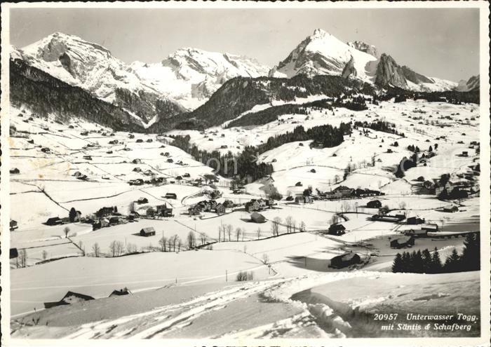 Unterwasser Toggenburg mit Saentis und Schafberg