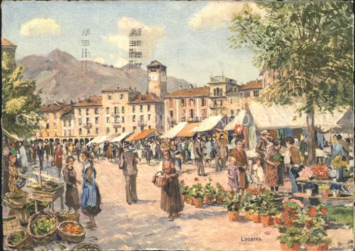 Locarno TI Markt Kuenstlerkarte