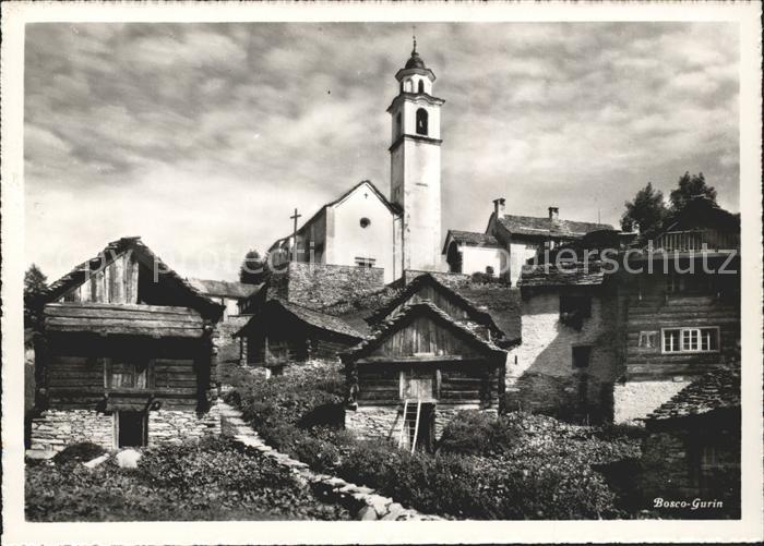 Bosco Gurin Ortsblick mit Kirche