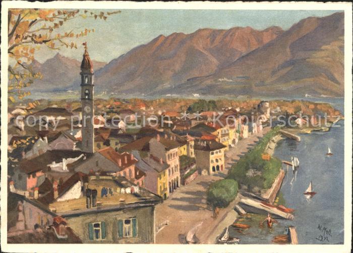 Ascona TI Panorama Kuenstlerkarte