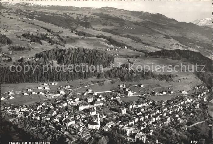 Thusis mit Heinzenberg Fliegeraufnahme