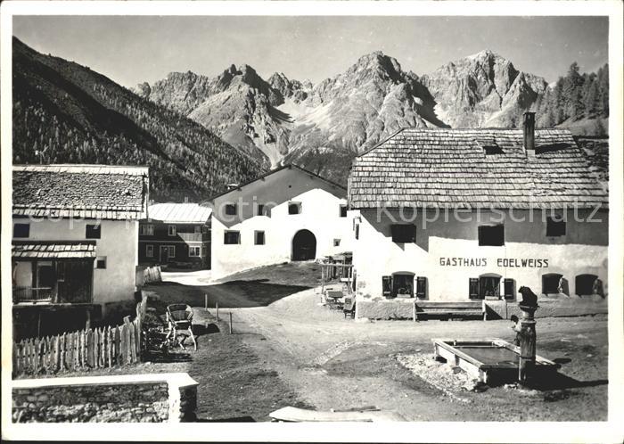 Scarl Dorfplatz Gasthaus Edelweiss Pisocgruppe