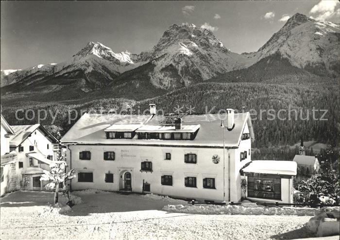 Guarda Inn Hotel Guardaval mit Lischanagruppe Scuol Tarasp Vulpera
