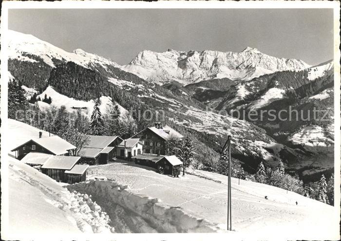 Valzeina Erholungsheim Flueeli mit Sesaplana