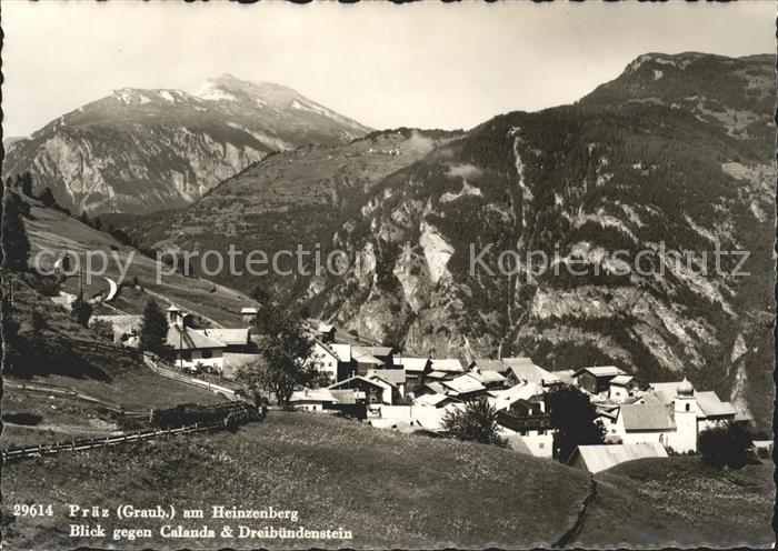 Praez am Heinzenbeerg mit Calanda und Dreibuendenstein