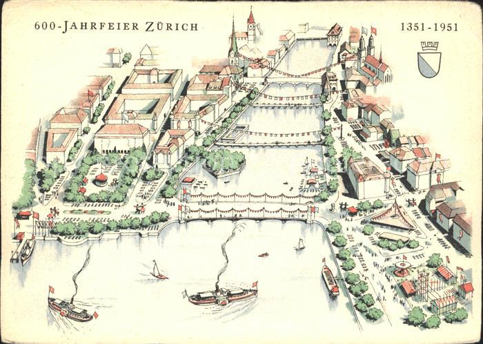 Zuerich 600 Jahr Feier Stadtbild