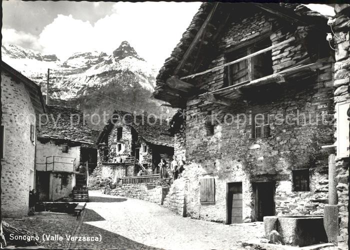 Sonogno Valle Verzasca Dorfpartie