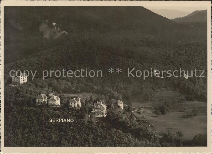 Serpiano TI Fliegeraufnahme Kurhaus mit Villen und Kapelle