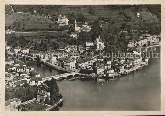 Ponte Tresa Fliegeraufnahme Bruecke Seepromenade