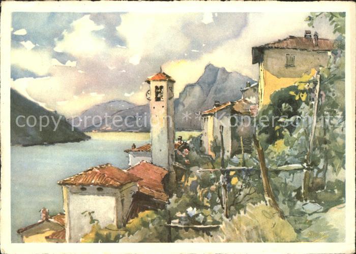 Gandria Lago di Lugano Lago di Lugano Kuenstlerkarte
