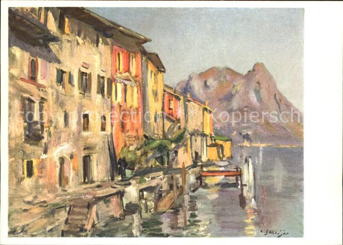 Gandria Lago di Lugano Kuenstlerkarte Fritz Meijer
