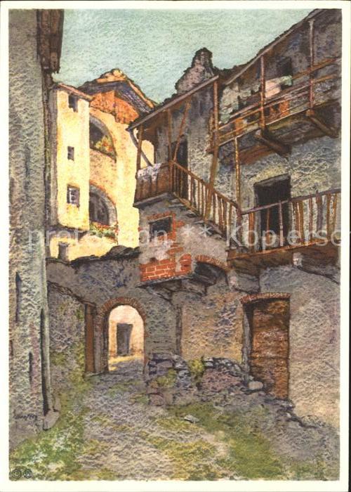 Locarno TI Dorfpartie Kuenstlerkarte