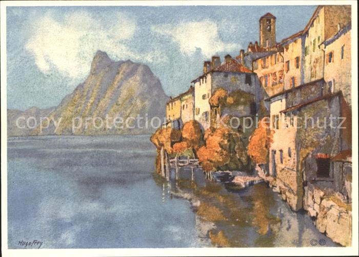 Gandria Lago di Lugano Kuenstlerkarte